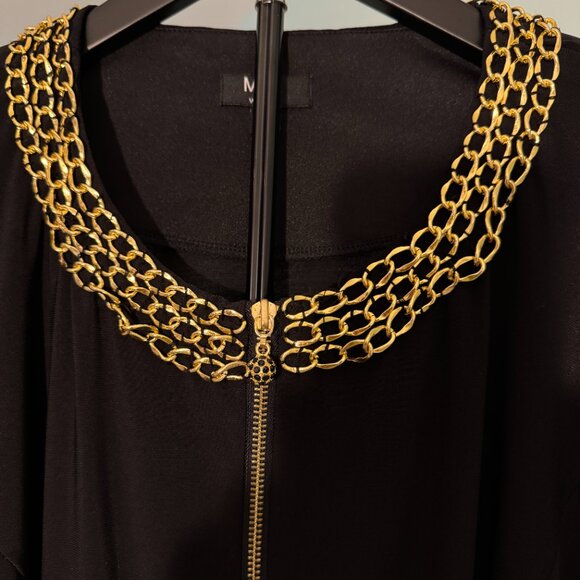 MSK Women's Elegant Black w/Gold Collar Lightweight Jacket Poly/Spandex Size 2X - Picture 3 of 5